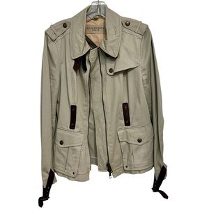 Burberry Leather Trimmed Trench Safari Coat PLEASE READ
